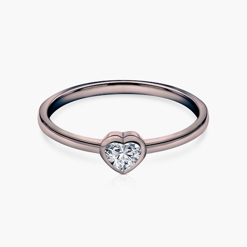 Pierścionek zaręczynowy Pure: czarne złoto, diament w szlifie serce